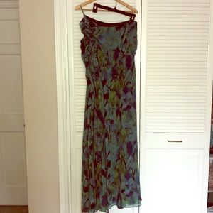 Multi color one shoulder gown